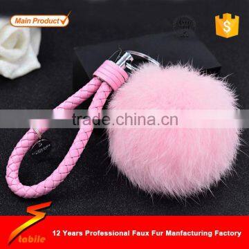 STABILE Metal Material and Zinc Alloy Metal Type rabbit fur ball keychain