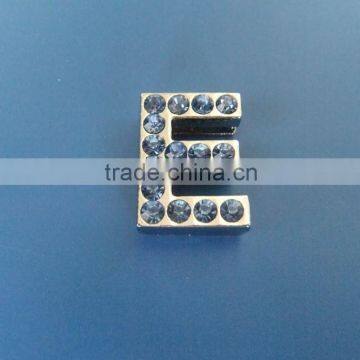 Zinc Alloy 18mm Slide Letters With Light Blue Rhinestones photo-6
