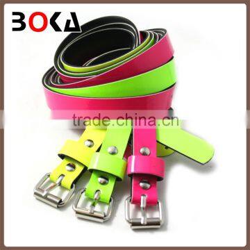 // wholesale factory bright colorful pu leather belt // new design shiny pvc leather belt //