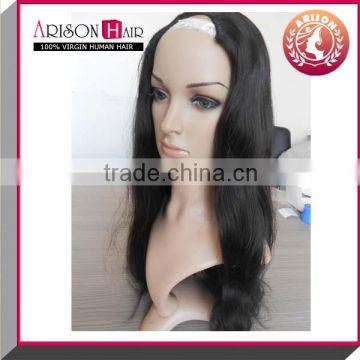 natural straight indian remy hair u part wig