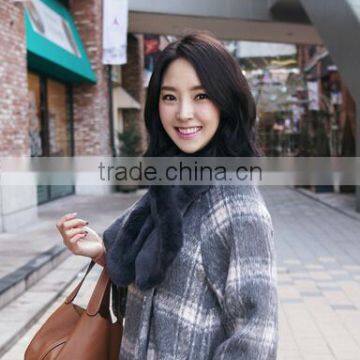 Korea Fashion Plush Plain Lady Fur Scarf Woman Neck Warmer photo-2