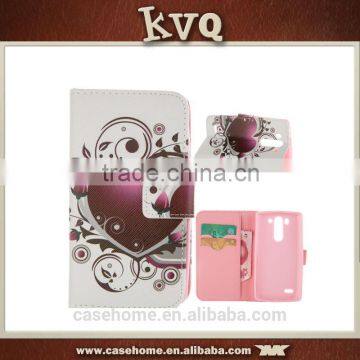 Best selling customized pattern printing pu wallet case for LG G3 Mini