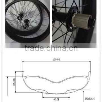 2015 carbon snowbike 80mm/100mm wheel rim rear space 197mm chinese carbon fat bike wheel