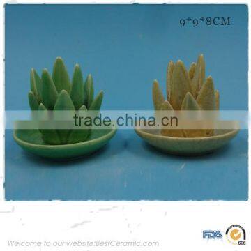 Ceramic porcelain cactus ring holder