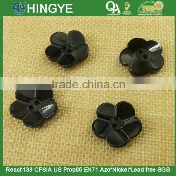 Flower Shape 2 holes black color Resin Button -- 10ZA008