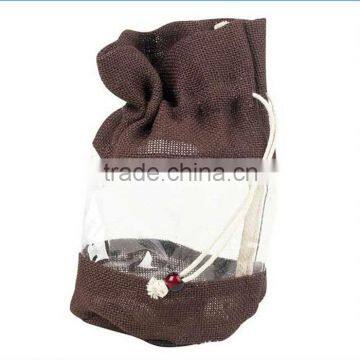 Fashion eco-friendly promotion burlap drawstring bag