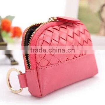 Women Mini Faux Leather Zipper Coin Bag With Keyring photo-4