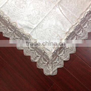 French Romance Milk White Lace Watersoluble Tablecloth for Wedding photo-2