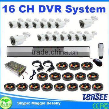 Cheap CMOS 800TVL 16CH Security Camera System /DVR KIT/CCTV KIT,elec cctv 8 camera