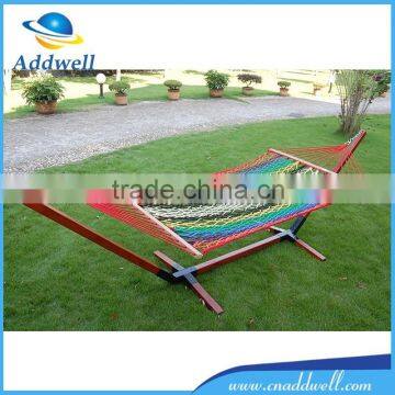 Outdoor leisure garden hammock with wooden stand