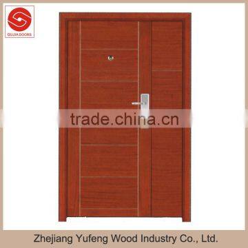 solid composite stripe style wooden main door design