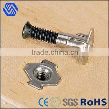 Stainless steel 4 prong furniture fasterner polished tee nut