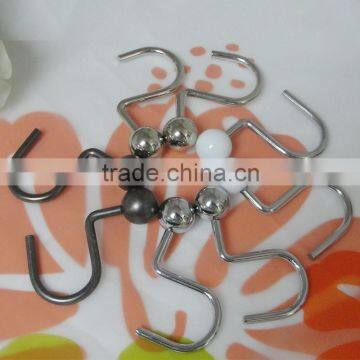 Shower Curtain Hooks, nickel,bronze,chrome, 12-Pack