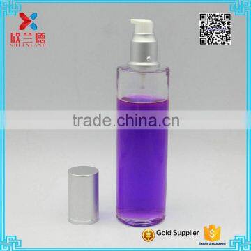 Empty lotion packing glass bottle/150ml round cosmetic bottle