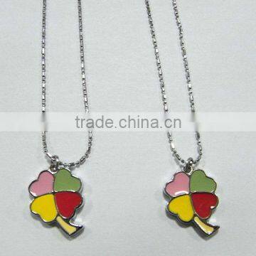 fashion enamel four leaf necklace