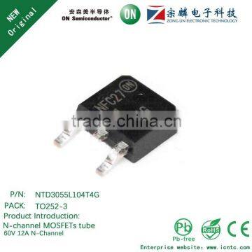 Genuine original NTD3055L104T4G TO252-3 N-channel MOSFETs tube 12A 60V N-Channel