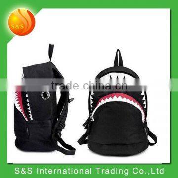 2015 korean style nylon 3d cartoon shark picture school bag