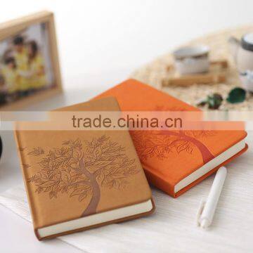 A5 thermo pu leather journal with logo embossed