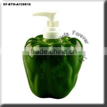 unpainted ceramic pepper lotion dispenser