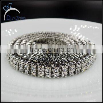 Latest 2 Row Men's Hip Hop White Gold Diamond Necklace photo-2