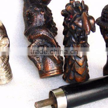 Nautical wood stick with 5 stylish brass handle wk1144