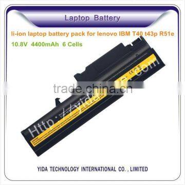 6 cells 4400mAh 10.8v li-ion laptop battery pack for lenovo IBM T40 t43p R51e