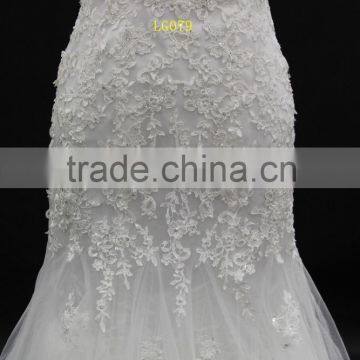 Best Selling Wedding Gown Sexy Low Back Lace up Back Sleeveless Mermaid Wedding Dress photo-3