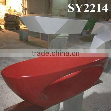 Round Morden Simple Leisure Blue Indoor Fiberglass Chair photo-5