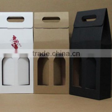 corrugated cardboard box wine paper box with die-cut handle