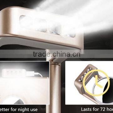 Mini foldable Mirror Selfie Stick With Flash lights