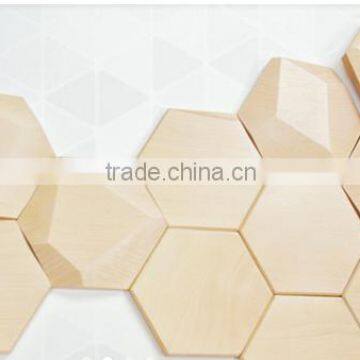 geometric wooden wall tiles