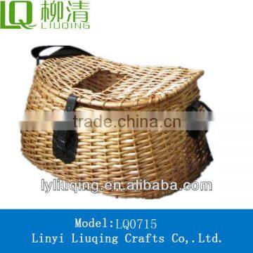 wholesale vintage wicker fishing creel with straps