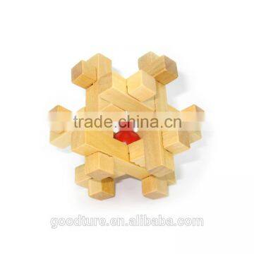 2015 Hot Sale Wooden IQ Intelligent Puzzle Magic Puzzle Kongming Lock Brain Teaser Model Number GAD1112