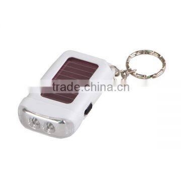 Personalized 2 LED White Plastic Solar Keychain Flashlight photo-3