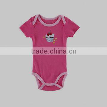 new style high quality hot sale 100% Cotton Plain Baby girls romper