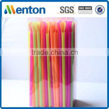 Colorful Plastic Drinking Straw With Spoon Manufacturer photo-2