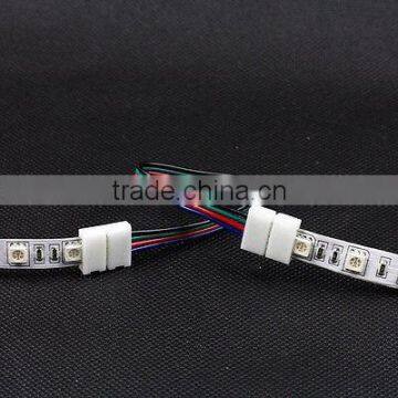 Dongguan furniture lighting led wire cable connector 4pin male 10 mm RGB strip to wire connectors