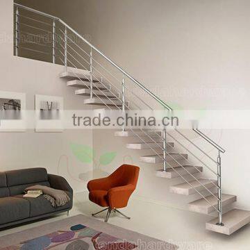 cantilevered floating staircase with wood tread