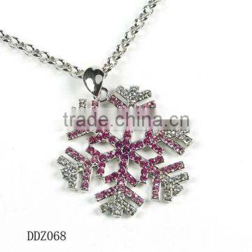 Fashion jewelry,Crystal /Rhinestone Necklace Snowflake Pendant