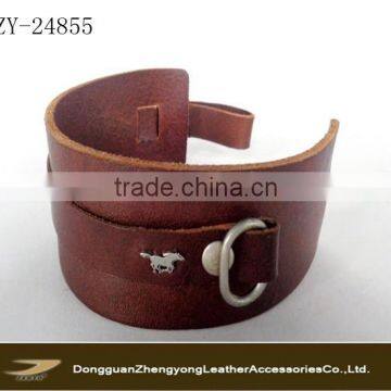 Popular brown mens wristband bangles fashion big hand bangles