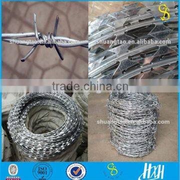 low price high quality double twist barbed wire,concertina razor barbed wire(Guangzhou factory)