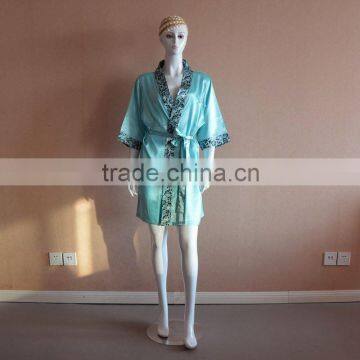 Girls satin nightgown/bathrobe with piping