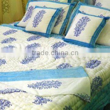 King Size Cotton Block Print Bedding Quilt Table Cover Duvet Cover photo-4
