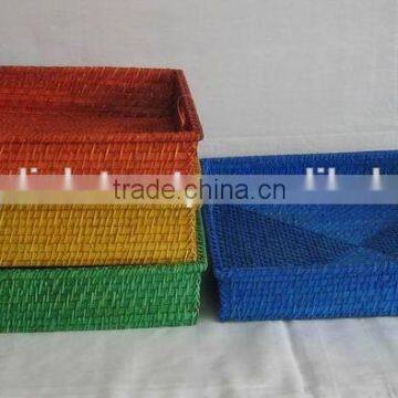 Bamboo Rattan Square Tray