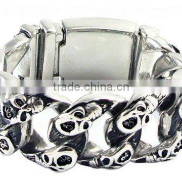 AB135 thick heavy stainless steel ferocious skull bracelets for men