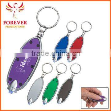 New Year Present Gifts Oval Slid Switch Led Key Chain Ring