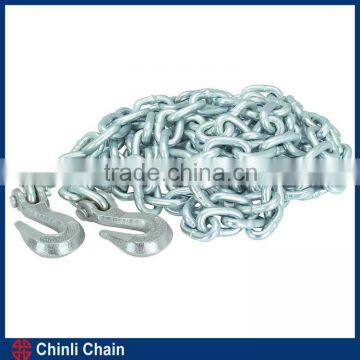 Hot selling G70 galvanized chain with clevis or eye grab hooks on both end tow chain