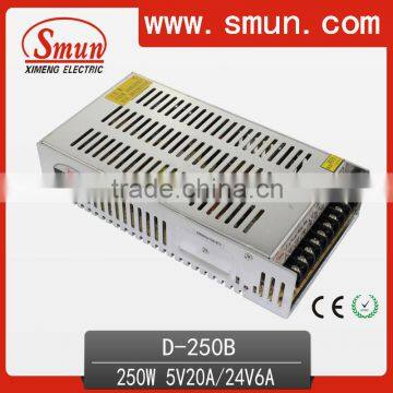 250W 12V 24V Dual Power Supply With CE RoHS Approved