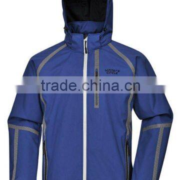 Blue softshell jacket for men with knit fabric(AM1114D)