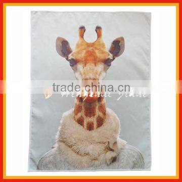microfiber chamois printed towel, wholesale microfiber printed tea towel, kitchen tea towel